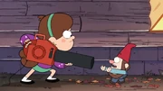 S1e1 mabel using leaf blower on gnome