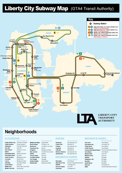 GTA4 Subway Map GTA Transit Wiki Fandom powered by Wikia