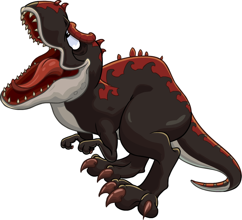 black and red t rex