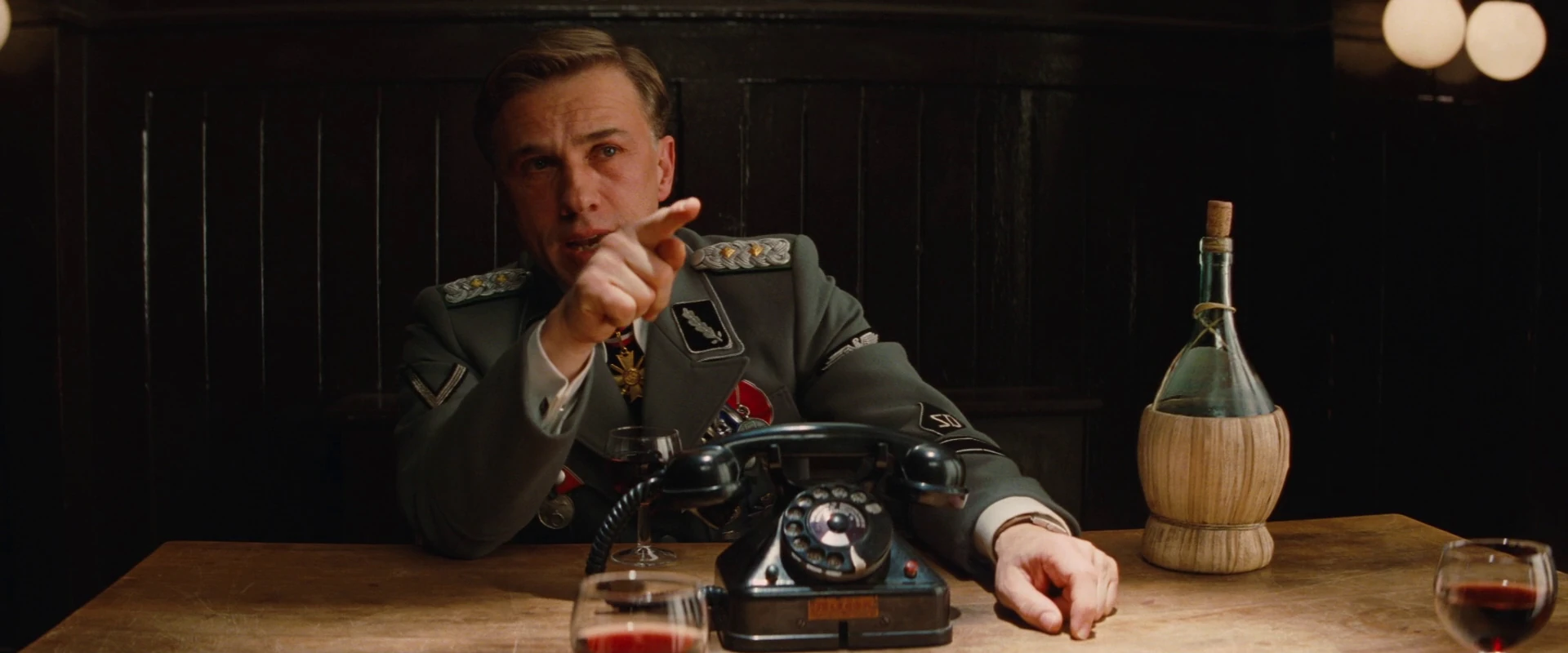 Image Hans Landa points to the radio.jpg Inglourious Basterds Wiki