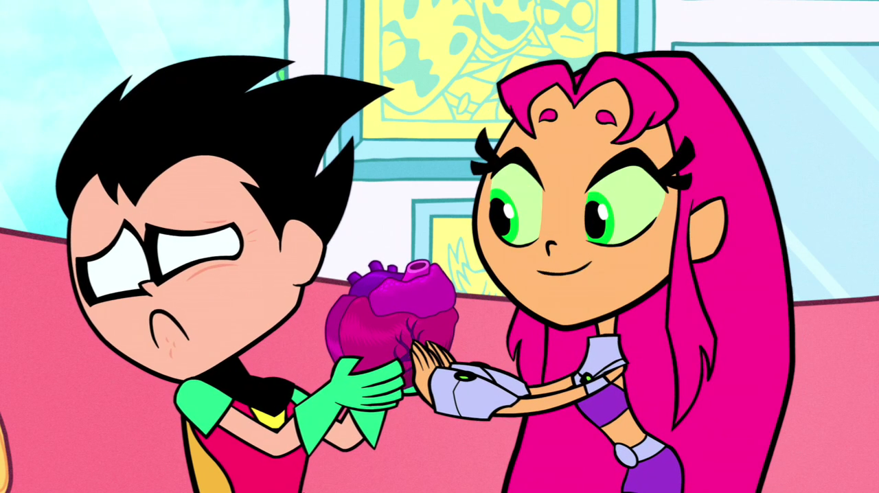 Image Teen Titans Go Robin and Starfire special gift Be Mine png