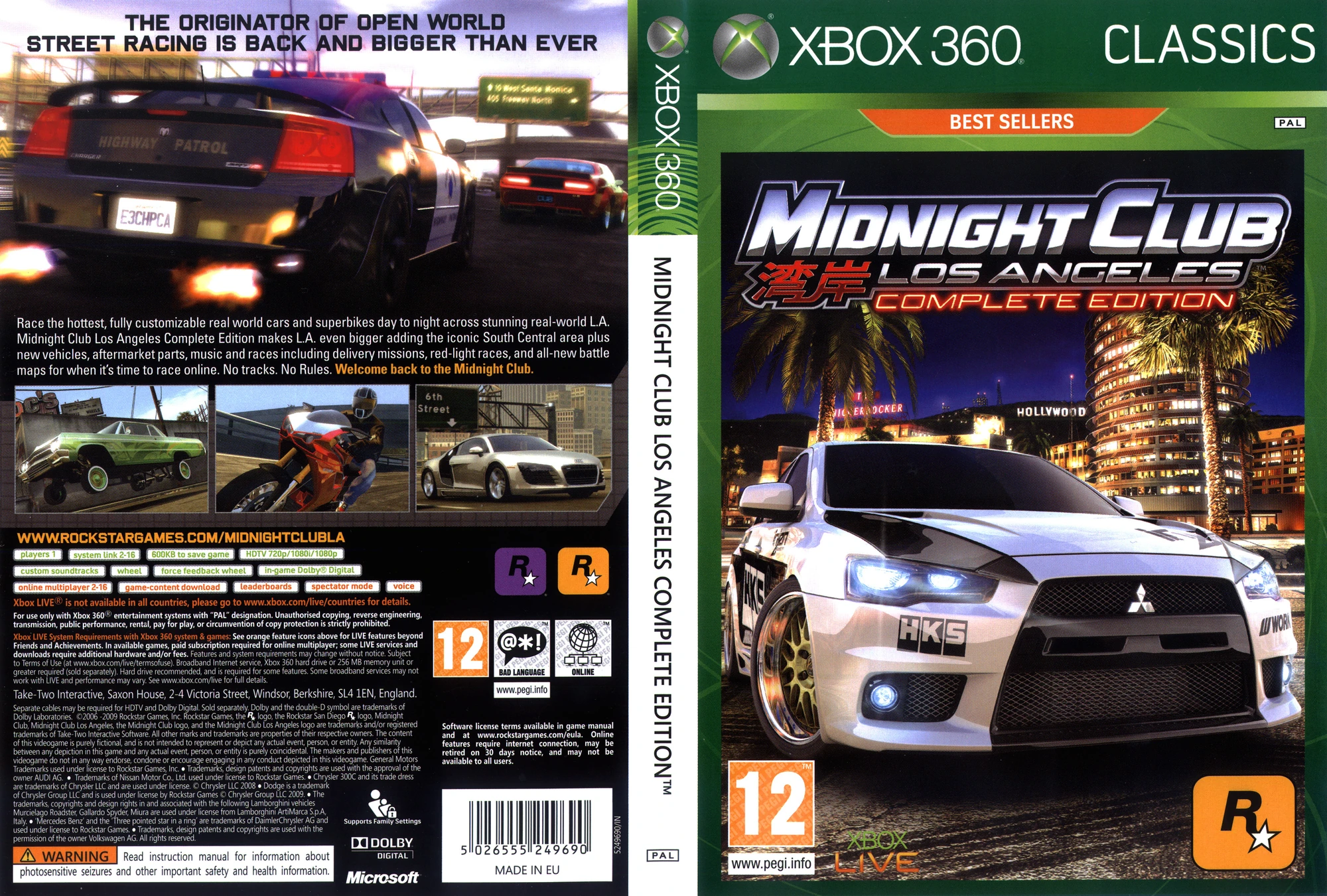 Jeu Midnight Club Los Angeles (PAL) Sur Xbox 360 - Très Bon état - Jeu De Course FR