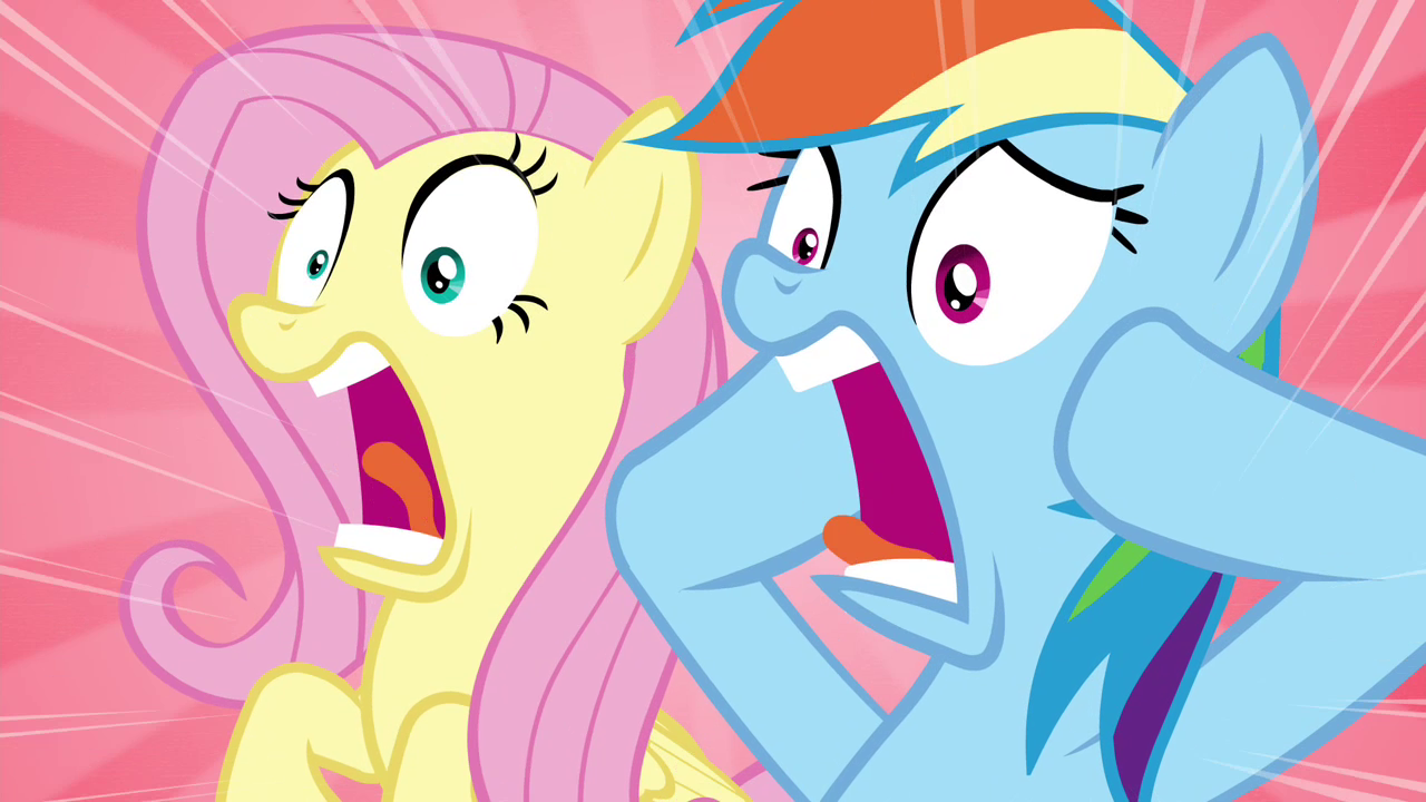 Image Fluttershy and Rainbow screaming S4E22.png My Little Pony