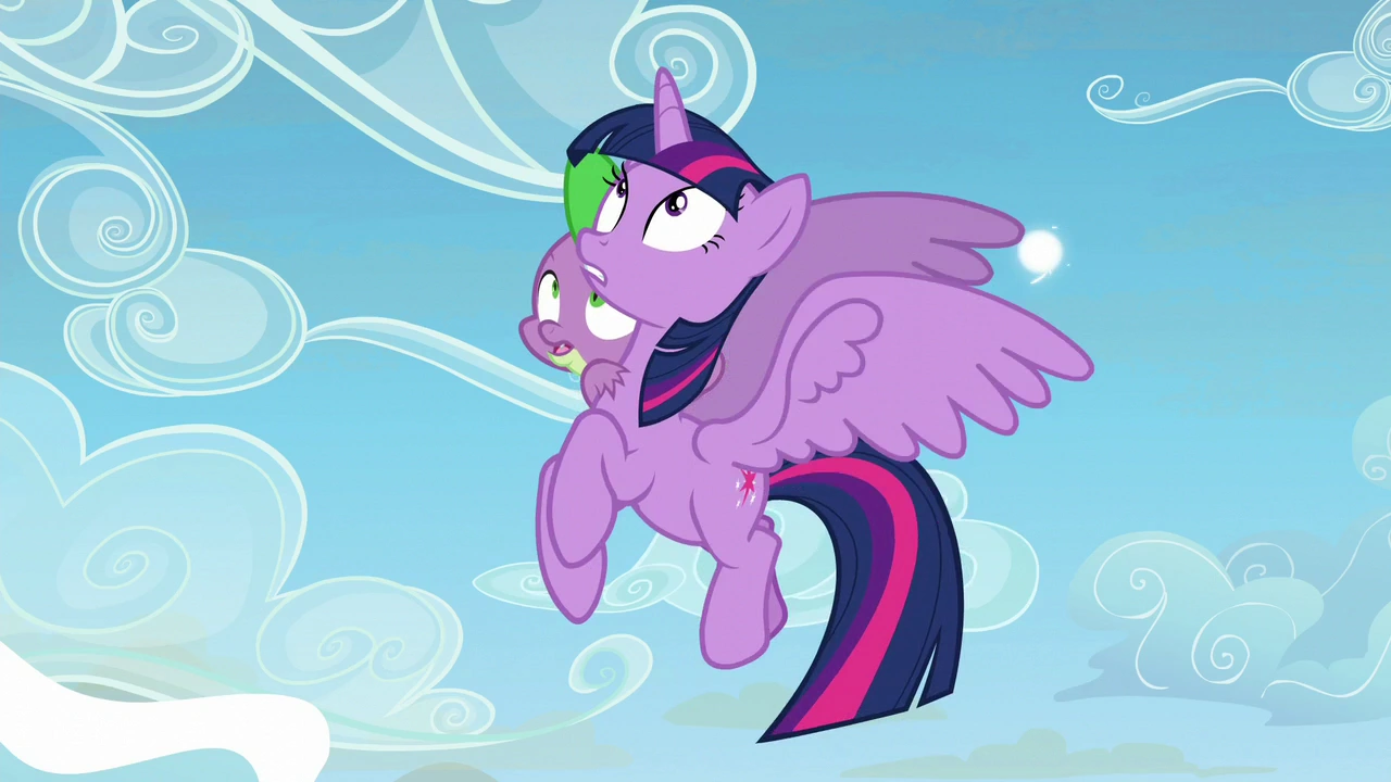 Image - Twilight Sparkle and Spike looks up at Twilight S5E26.png | My