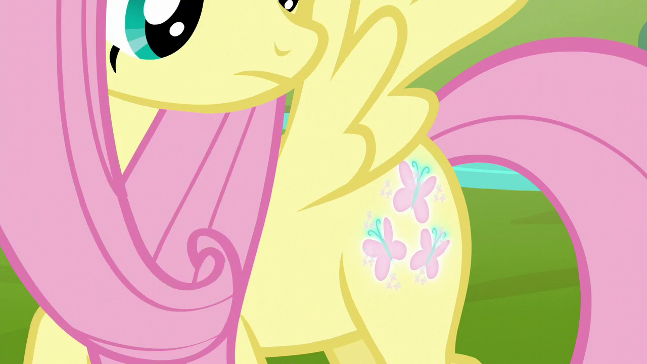 Image Fluttershy looking at her glowing cutie mark S5E23.png My
