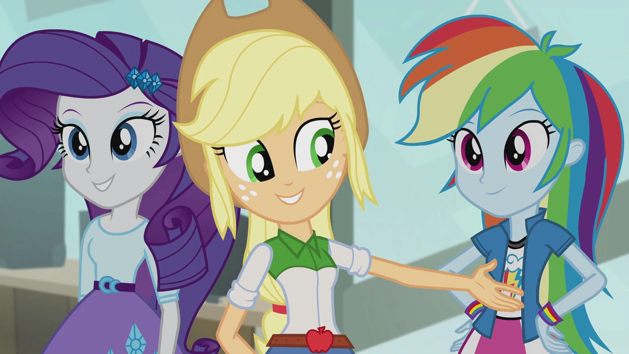 Image Applejack pointing toward bass guitar EG2.png My Little Pony