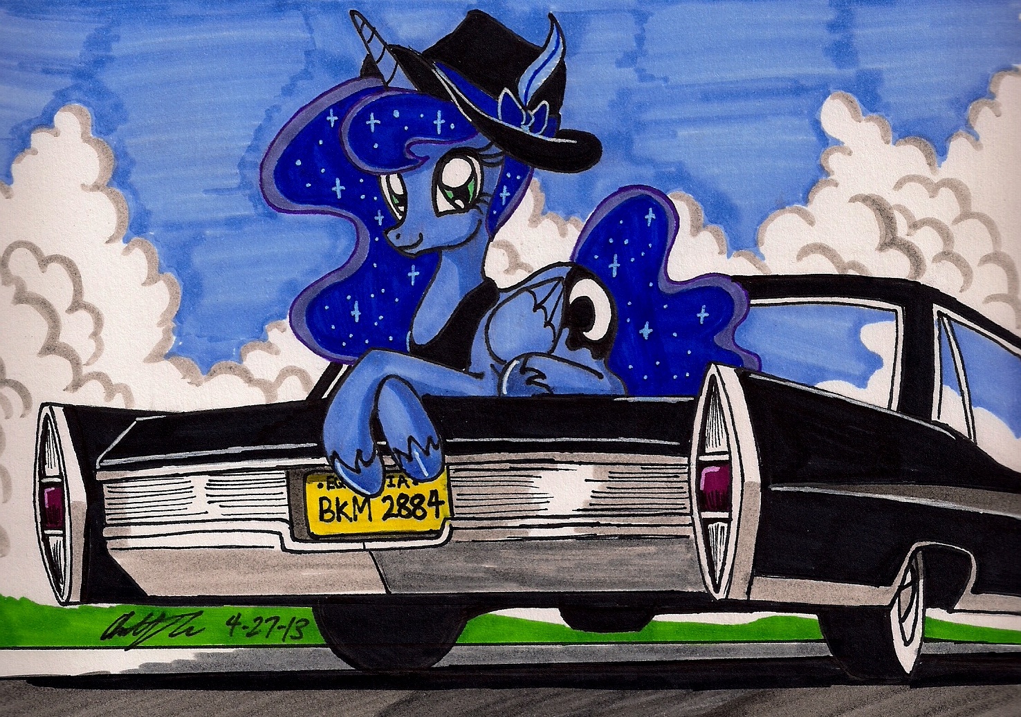 Image Princess Luna on a car by artistnewyorkx3.jpg