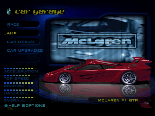 Image - McLaren F1 GTR in the PSX version of Need for Speed High Stakes