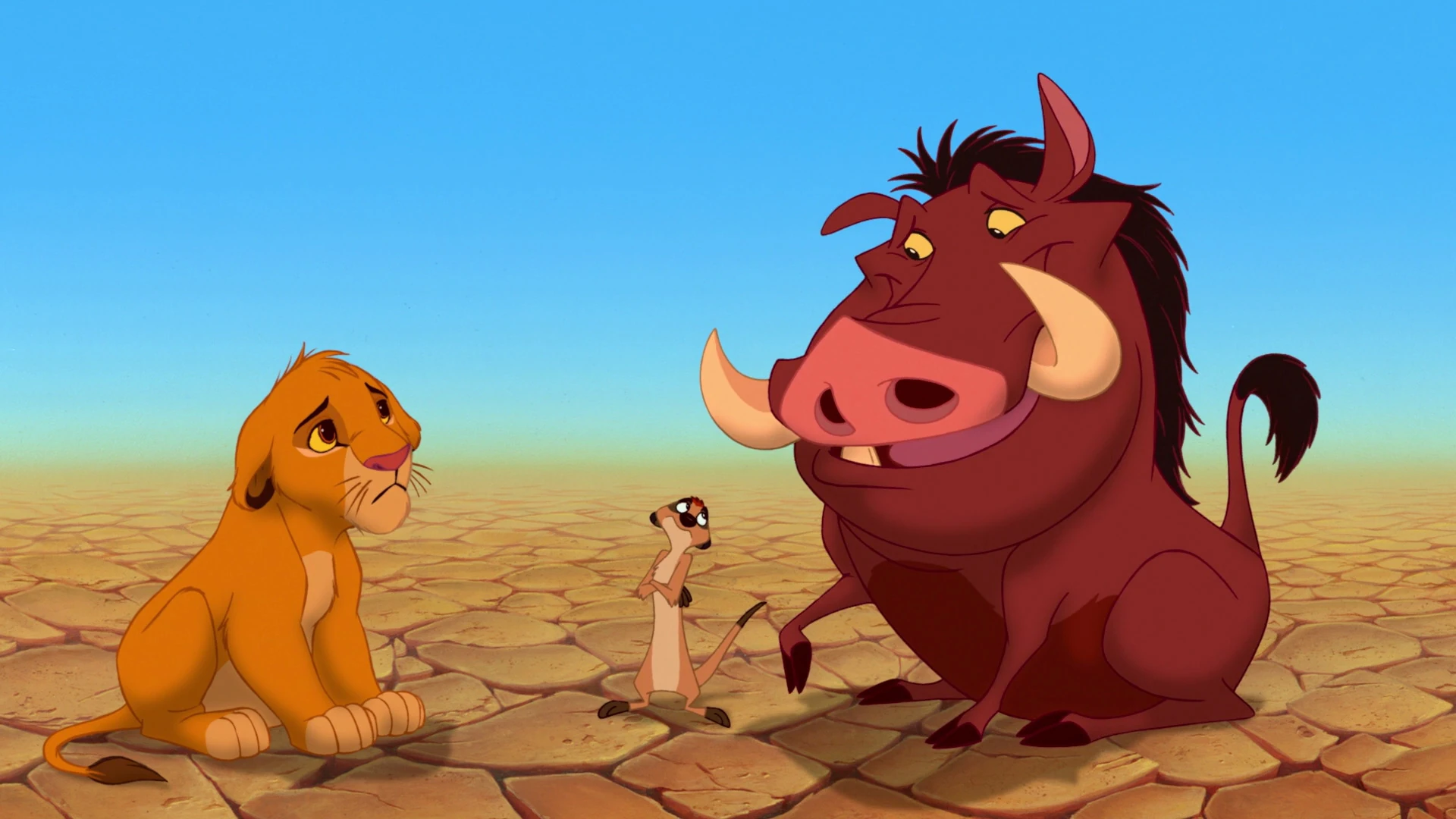 Image Simba first meets Timon and Pumbaa.jpg Heroes Wiki Fandom