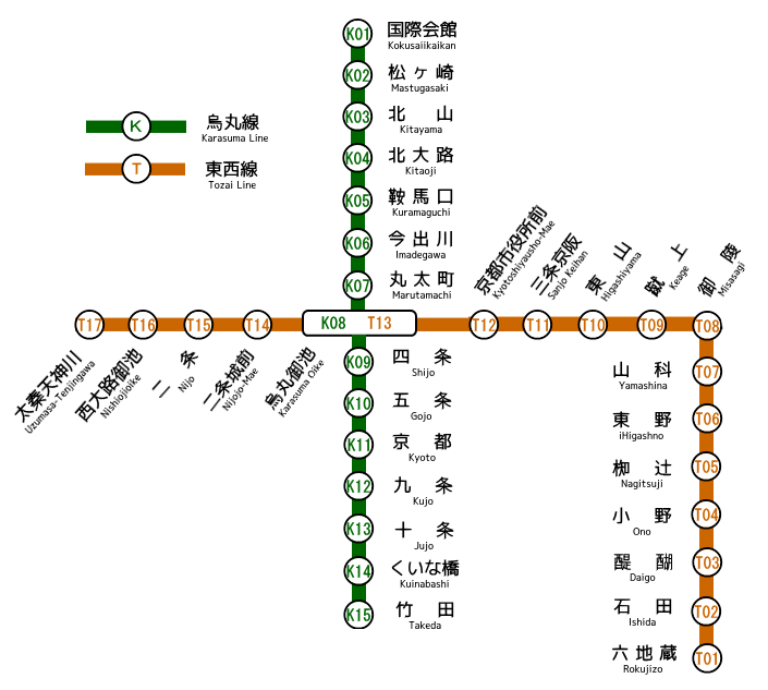 Kyoto Municipal Subway | Rapid Transit Wiki | Fandom powered by Wikia Kyoto Municipal Subway Map