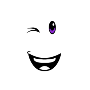 purple wistful wink roblox face avatar para wikia super happy faces trade badge shirt ads