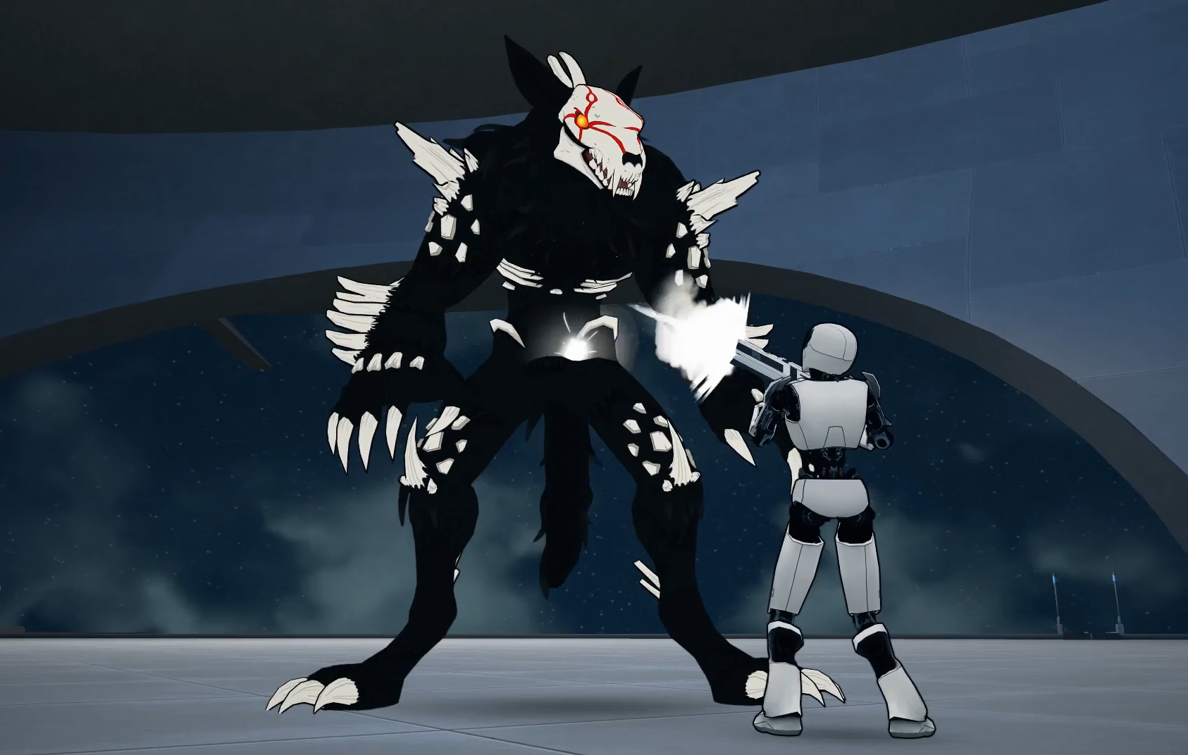 rwby beowolf statue