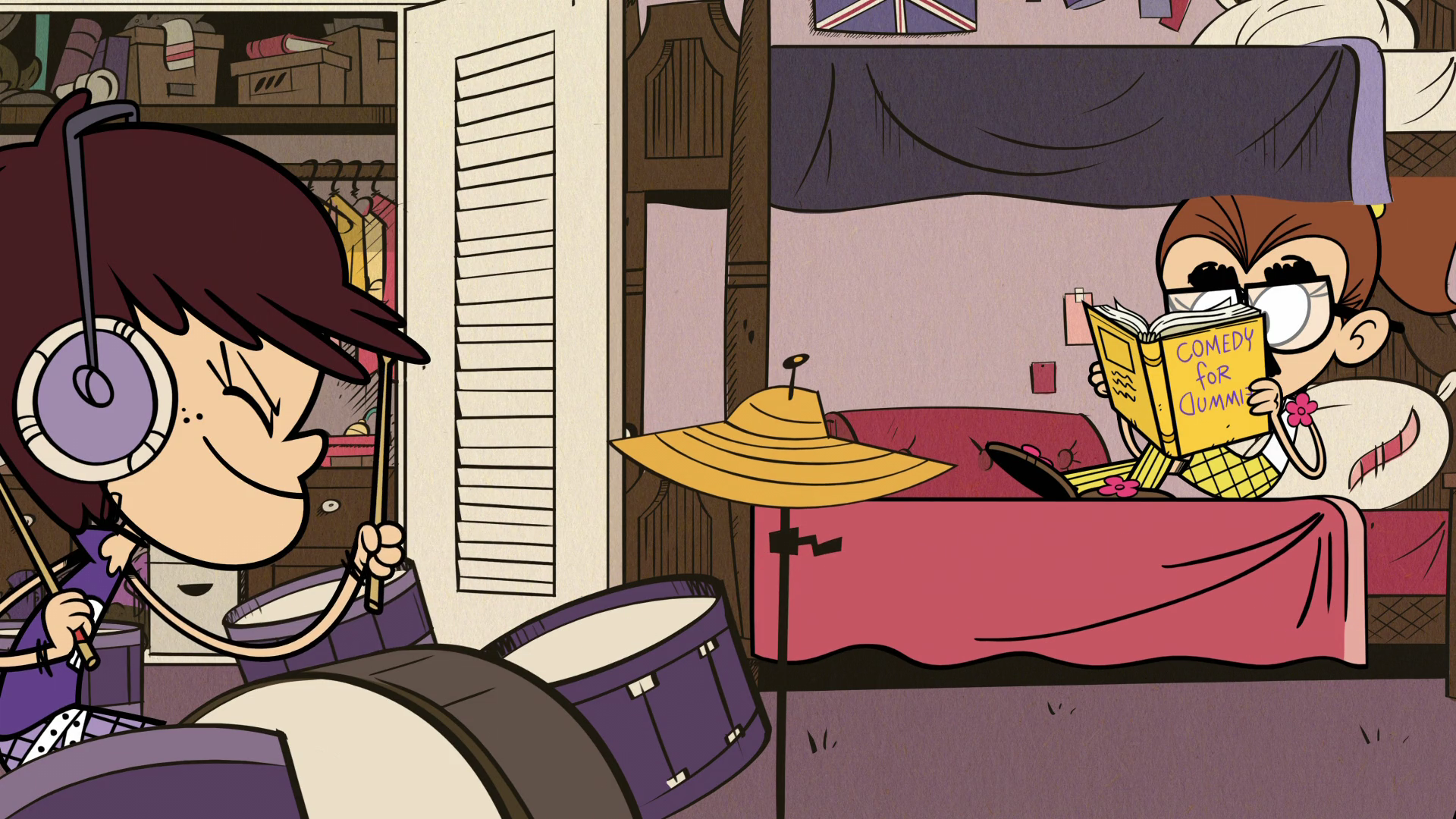 Image  S1E12A Luna and Luan doing their hobbies.png  The Loud House