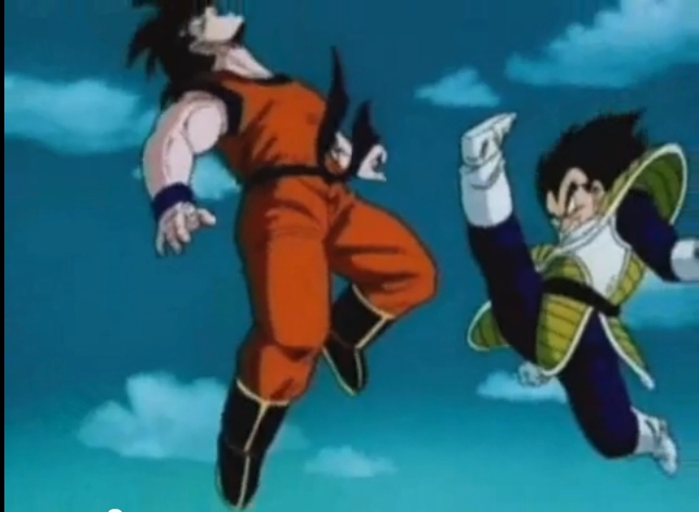 vegeta kicks goku