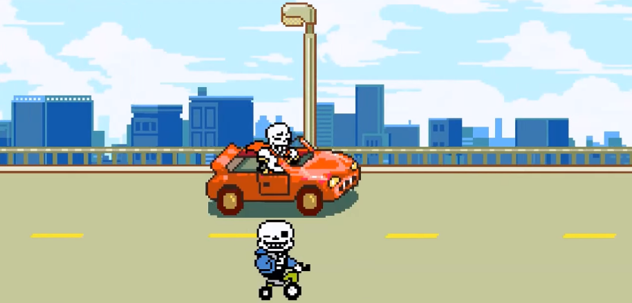 Resultado de imagen de undertale final pacifista sans y papyrus en coche