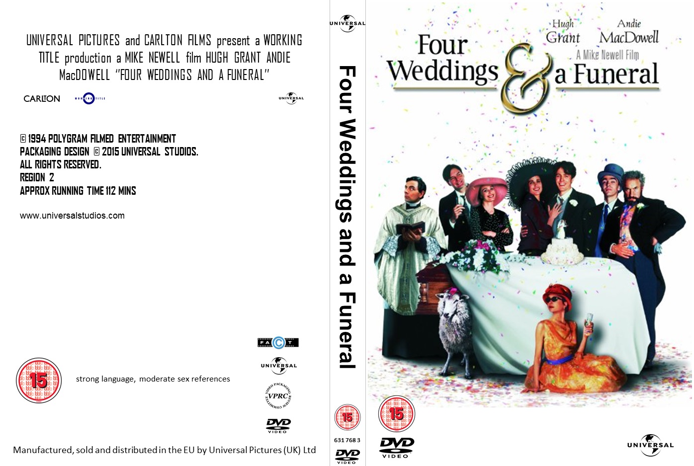 Four Weddings and a Funeral (2015, UK Retail Homemade DVD) | VHS and DVD Covers Wikia ...