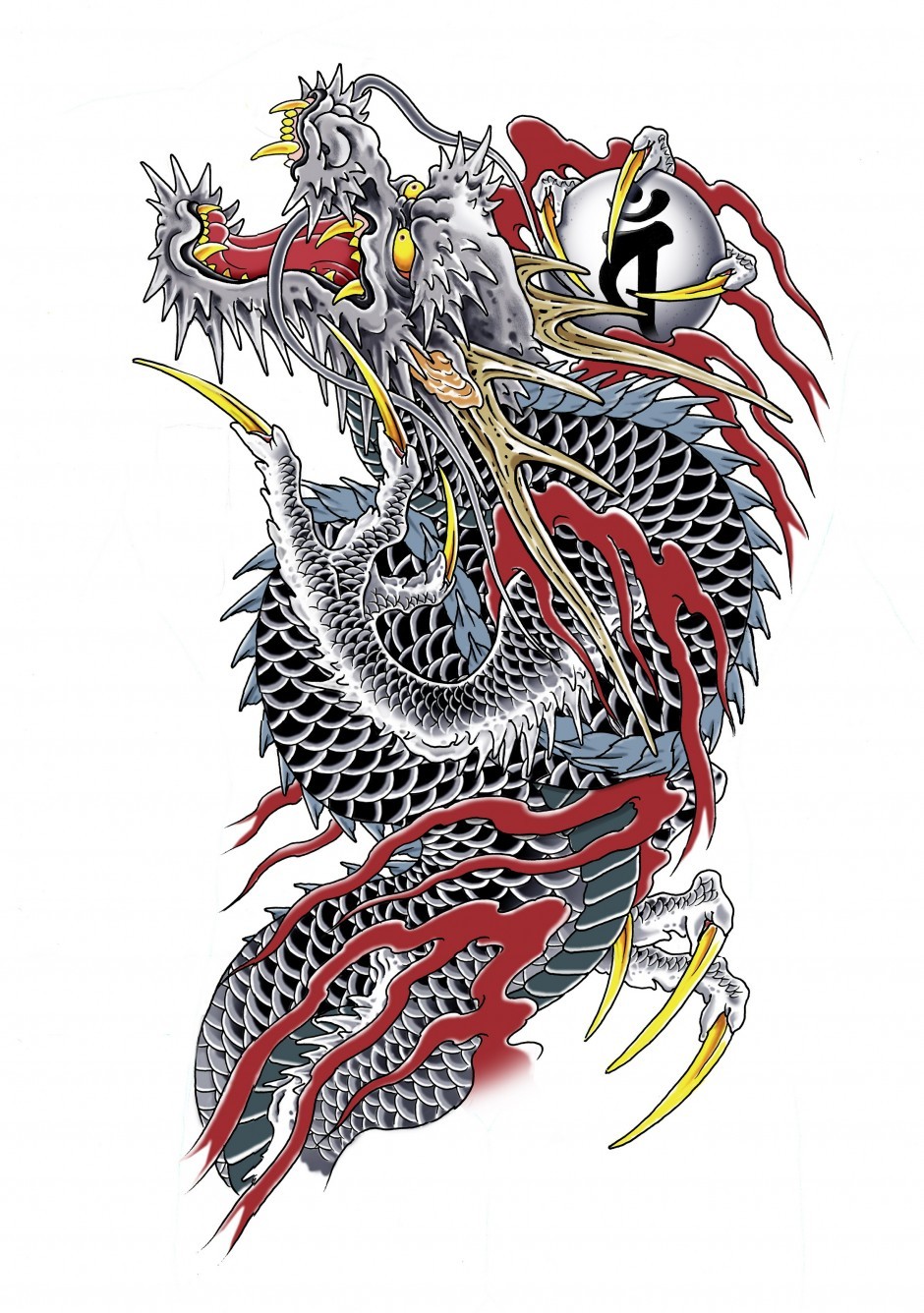 Image Kazuma Kiryu ouryu tattoo complete design.jpg Yakuza Wiki