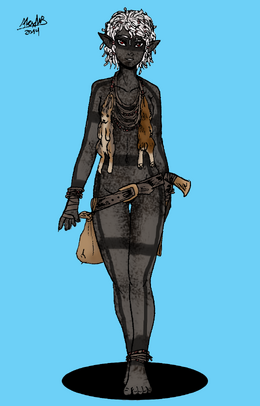 Canaia dark elf huntress by shabazik-d7bhlsr