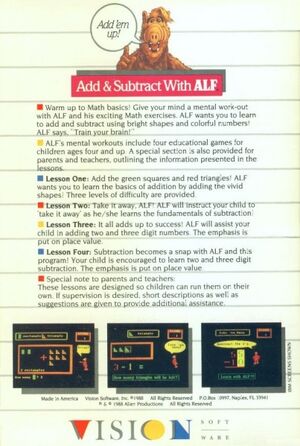 Add & Subtract with ALF - back cover-Apple