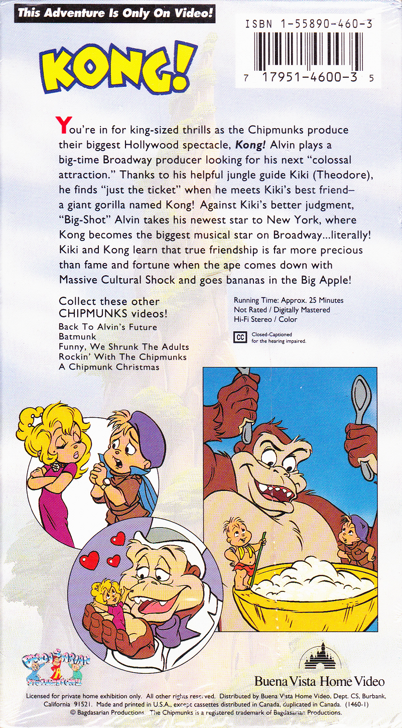 image a tc kong vhs back cover png alvin and the the chipmunks christmas album