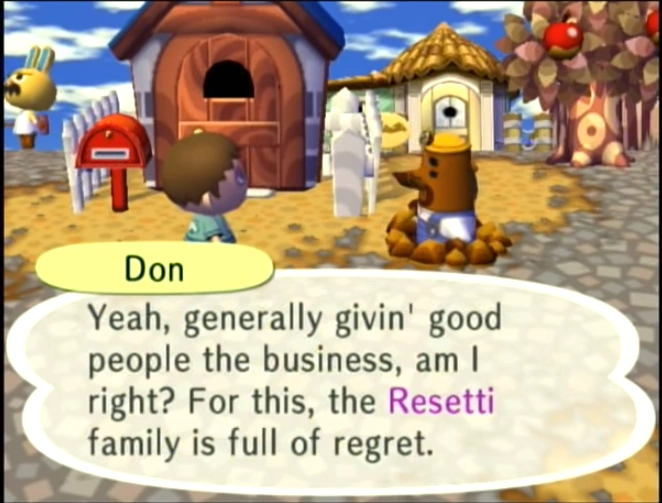 Don Resetti/Dialogues Animal Crossing Wiki FANDOM powered by Wikia