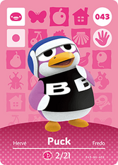 puck amiibo crossing animal cards card series list animalcrossing wikia horizons villagers lazy game8