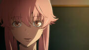 Yuno approaching Yukiteru