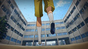 Yukiteru charges at Minene