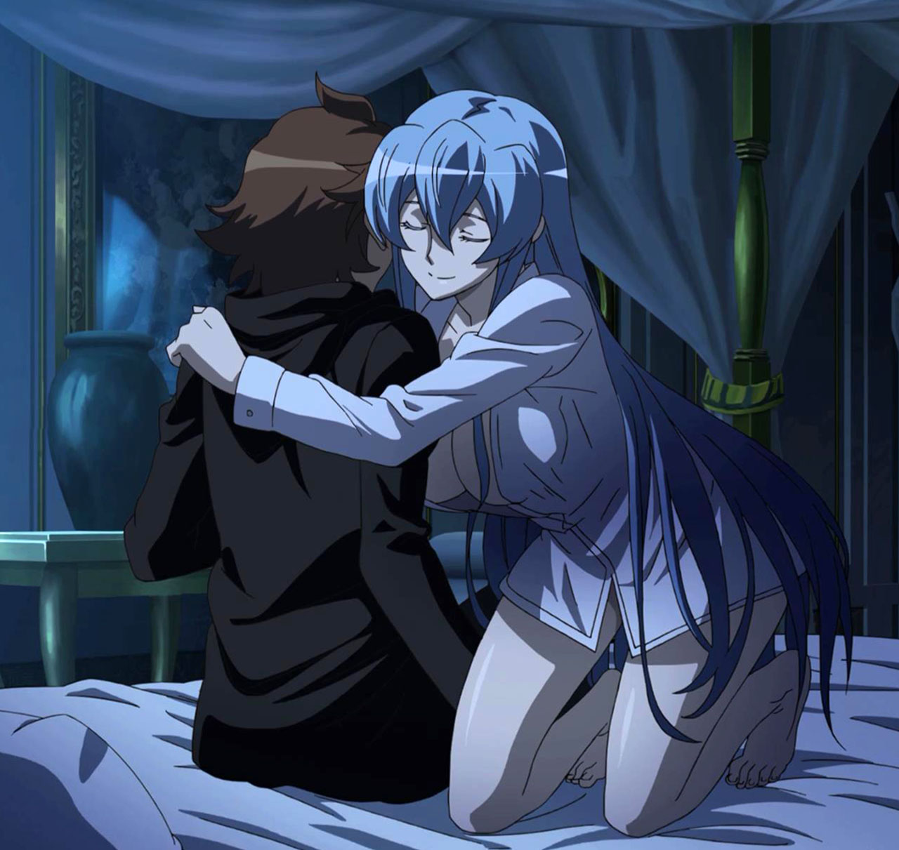 Image Esdeath embracing Tatsumi  Stitched Cap Akame ga 