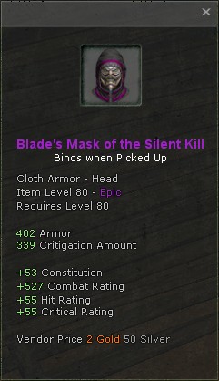 Blades mask of the silent kill