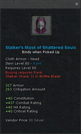 Stalkers mask of shattered souls