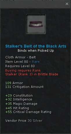 Stalkers belt of the black arts