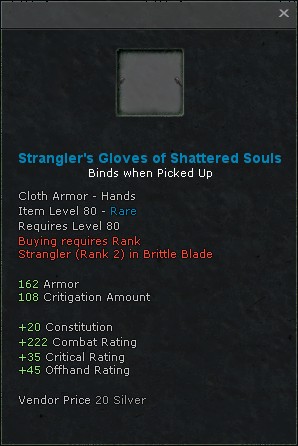 Stranglers gloves of shattered souls