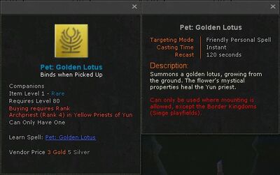 Pet golden lotus