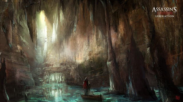 File:Assassin's Creed III Liberation - Cave entrance concept art by nachoyague.jpg