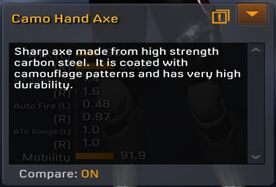 Camo Hand Axe description