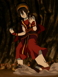 Toph's earthbending stance