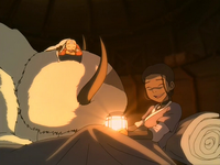 Katara rests happily