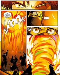 Zuko creates a multicolored fire vortex