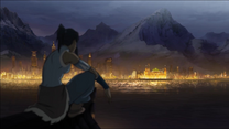Korra mirando la ciudad