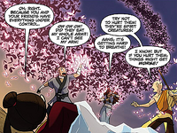 Moth wasps attacking Team Avatar