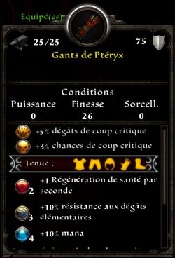 Gants pteryx