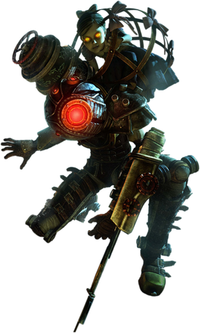Archivo:Bioshock-2--Big-Sister-with-a-Little-Sister-on-her-psd28429.png