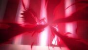 Ichigo atacando a Ulquiorra con el Getsuga en su espada.jpg