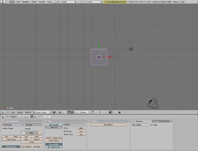 หน้าตาของโปรแกรม Blender เมื่อเรียกใช้งาน