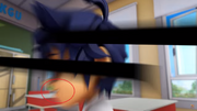 Fang smiling
