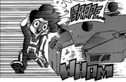 Minoru golpeado por robot