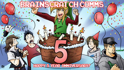 Brainscratch comms 5th anniversary by chickenmask-d7ddg3b