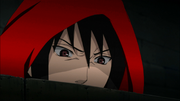 Sasuke espiando al Hokage