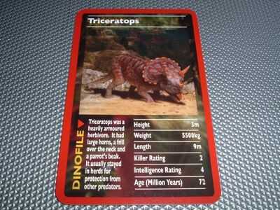 Toptrumps dinosaurs triceratops